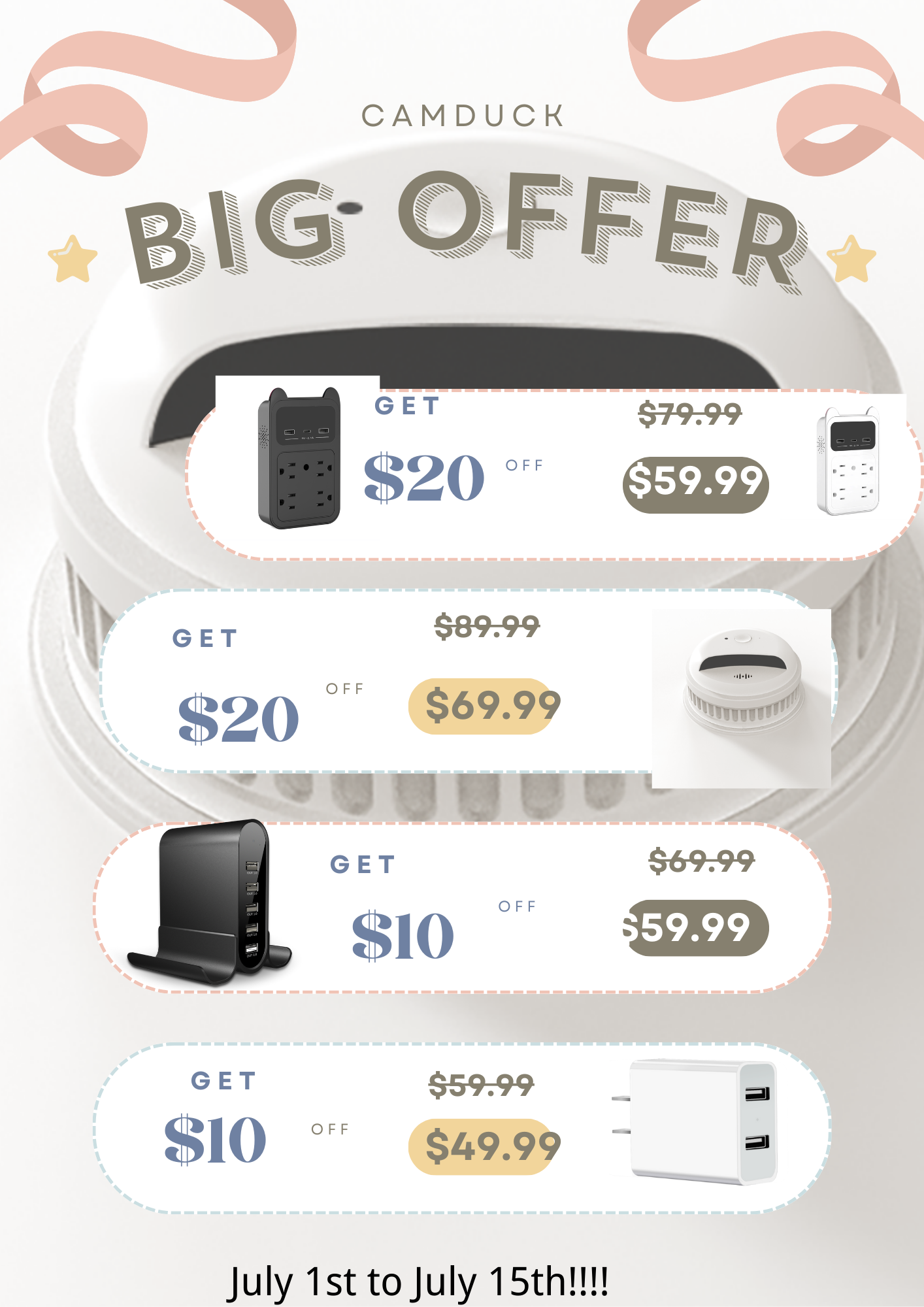 $20 Off Each Item: CAMDUCK Mid-Year Super New Product Testing Event