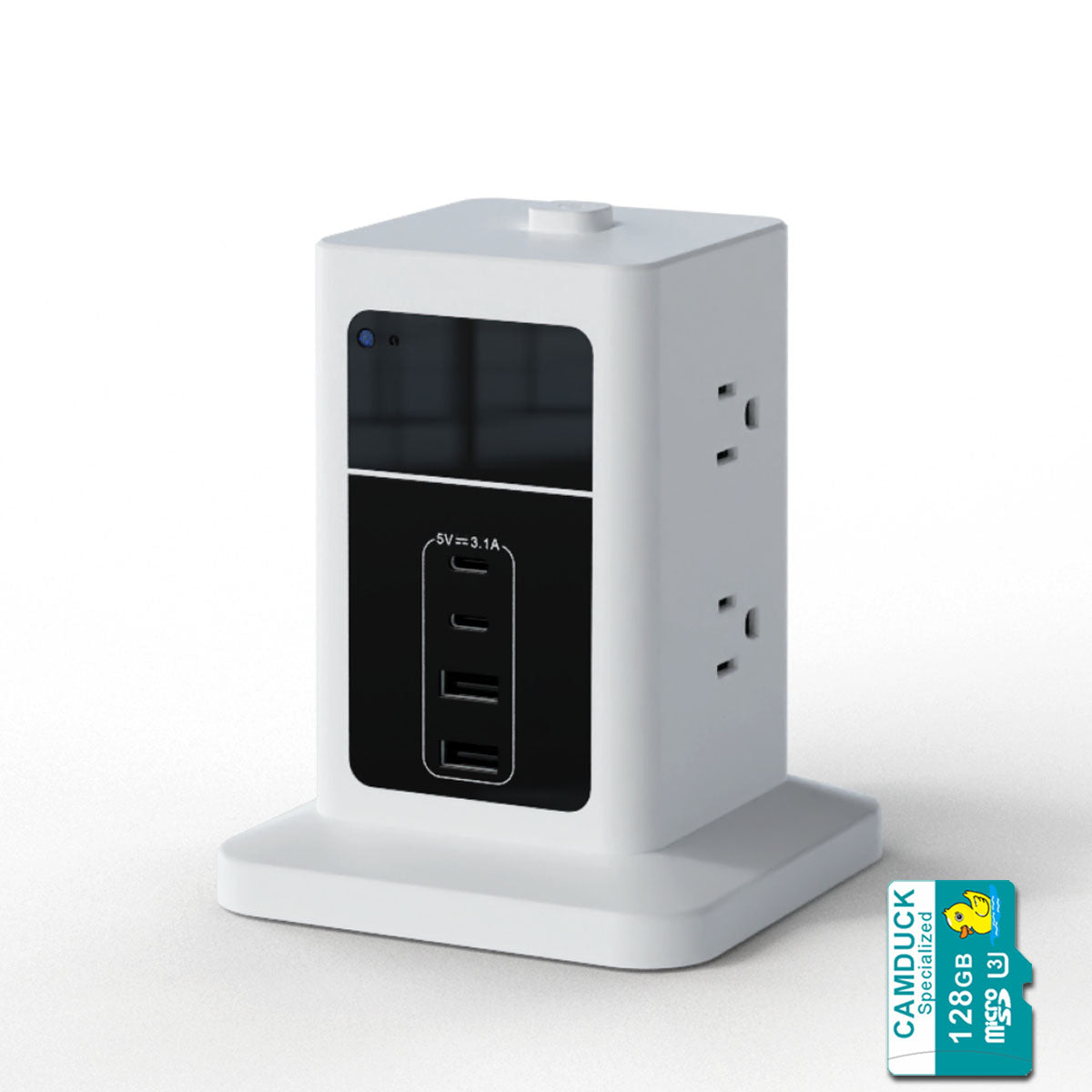 CAMDUCK X7 4K HD Vertical Socket Hidden Cameras 160° Wide Angle Spy Camera With Night Vision For Home Monitor Nanny Camera