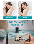 CAMDUCK X7 4K HD Vertical Socket Hidden Cameras 160° Wide Angle Spy Camera With Night Vision For Home Monitor Nanny Camera