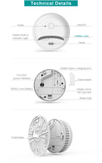 CAMDUCK 007 4MP HD 𝟥𝟨𝟢°𝗁𝗈𝗋𝗂𝗓𝗈𝗇𝗍𝖺𝗅 𝗋𝗈𝗍𝖺𝗍𝗂𝗈𝗇 Smoke Detector Spy Camera Hidden Cameras For Home Monitor Suitable for ceilings