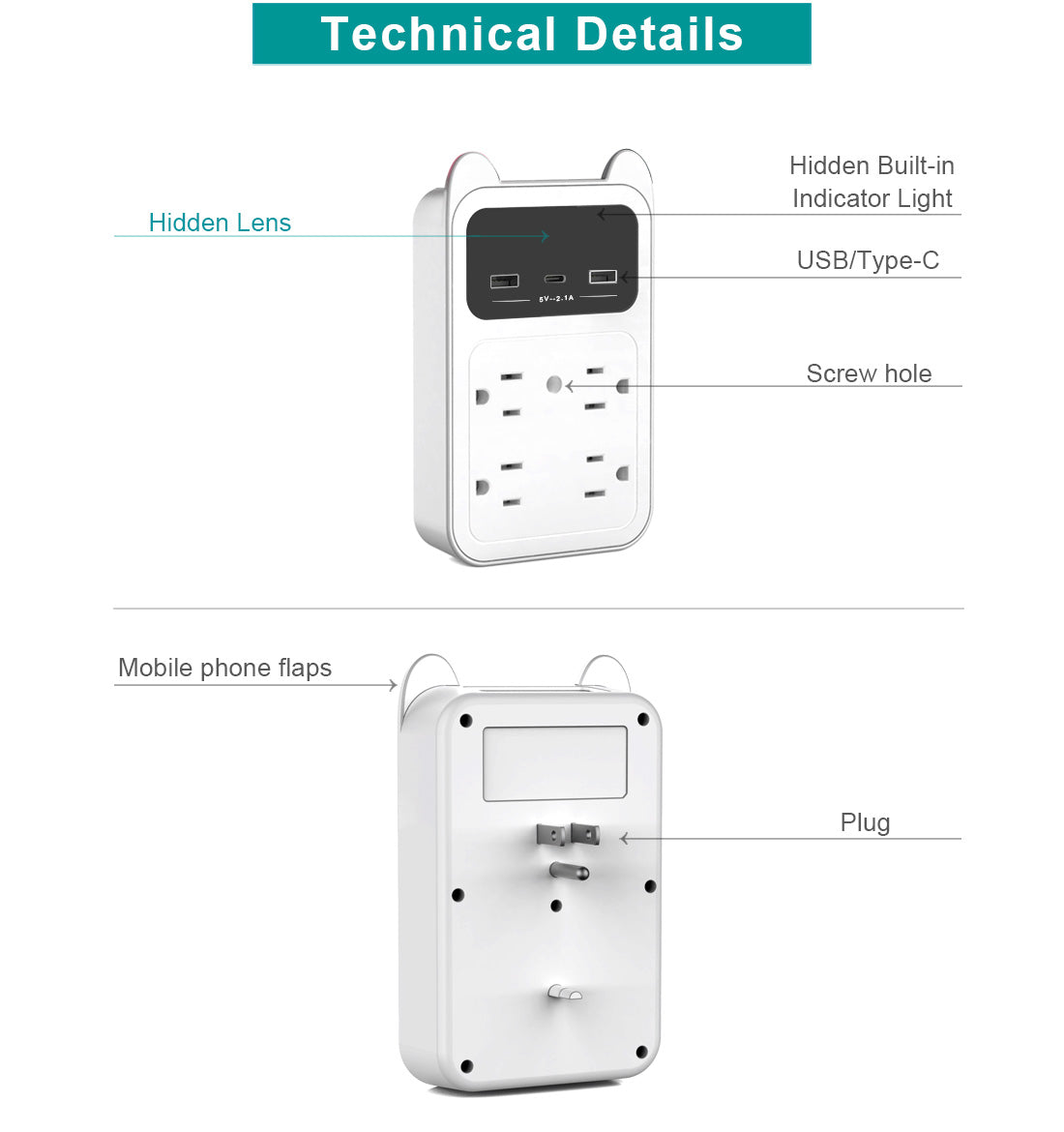 CAMDUCK Camera Outlet HD 4MP Camera Wireless Camera Surveillance Security Camera for Home/Office/Indoor/Pet