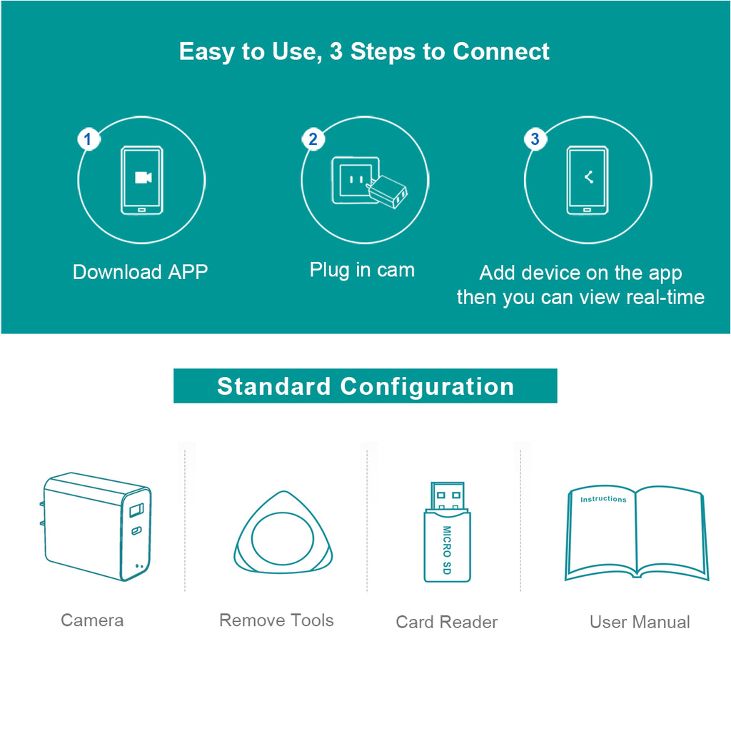 CAMDUCK C508 4MP HD 160°Wide Angle Hidden Cameras Wireless Outlet Charger Spy Camera For Home Monitor