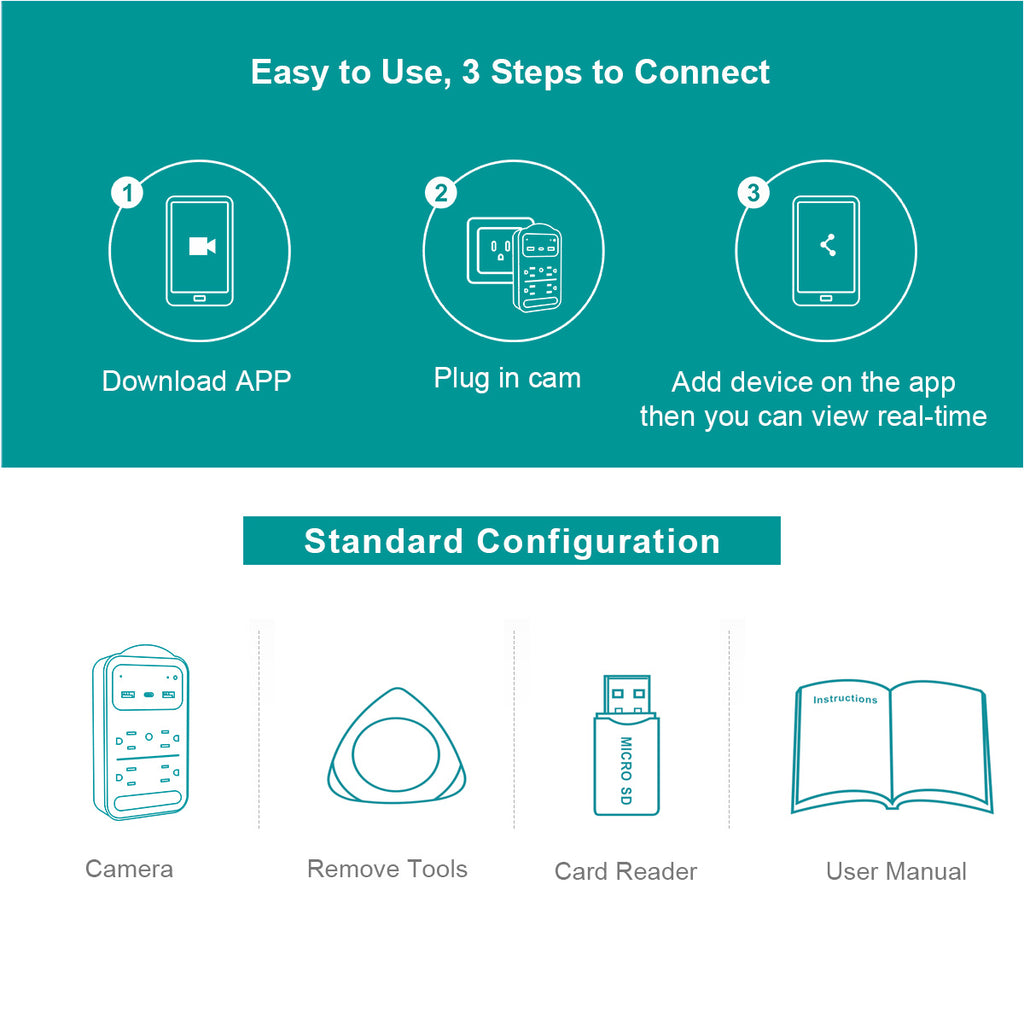 CAMDUCK XN 4K HD 160°Wide Angle Nanny Camera Wall Socket Hidden Cameras With Night Vision For Home Monitor Spy Camera