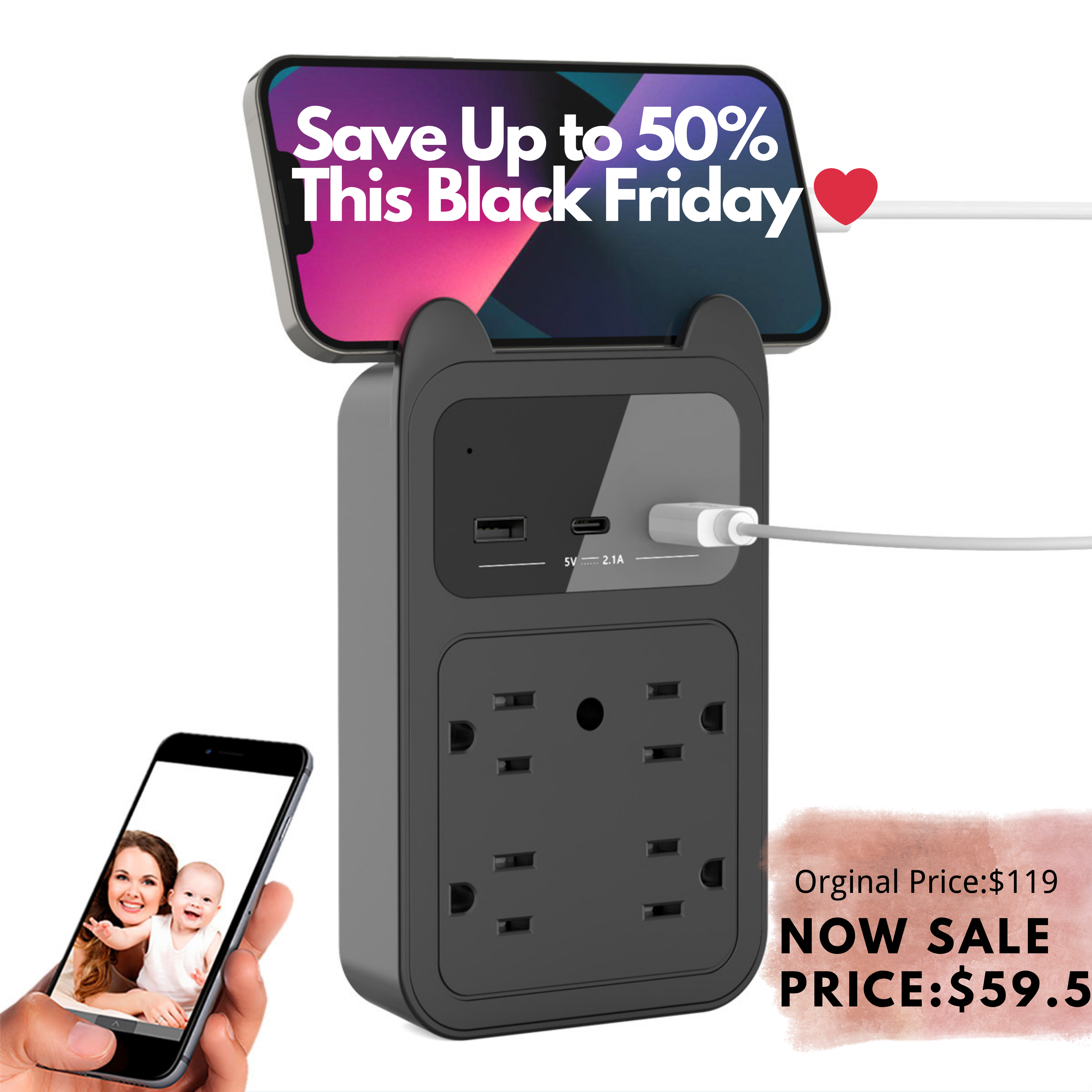 CAMDUCK Camera Outlet HD 4MP Camera Wireless Camera Surveillance Security Camera for Home/Office/Indoor/Pet Main image