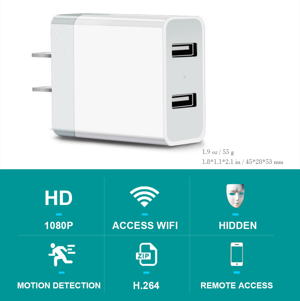 CAMDUCK Hidden Spy Cam- USB Charger Camera - HD 1080P Mini WiFi Security Camera - Small Micro Wireless Nanny Cam for Home Indoor Security Secondary image