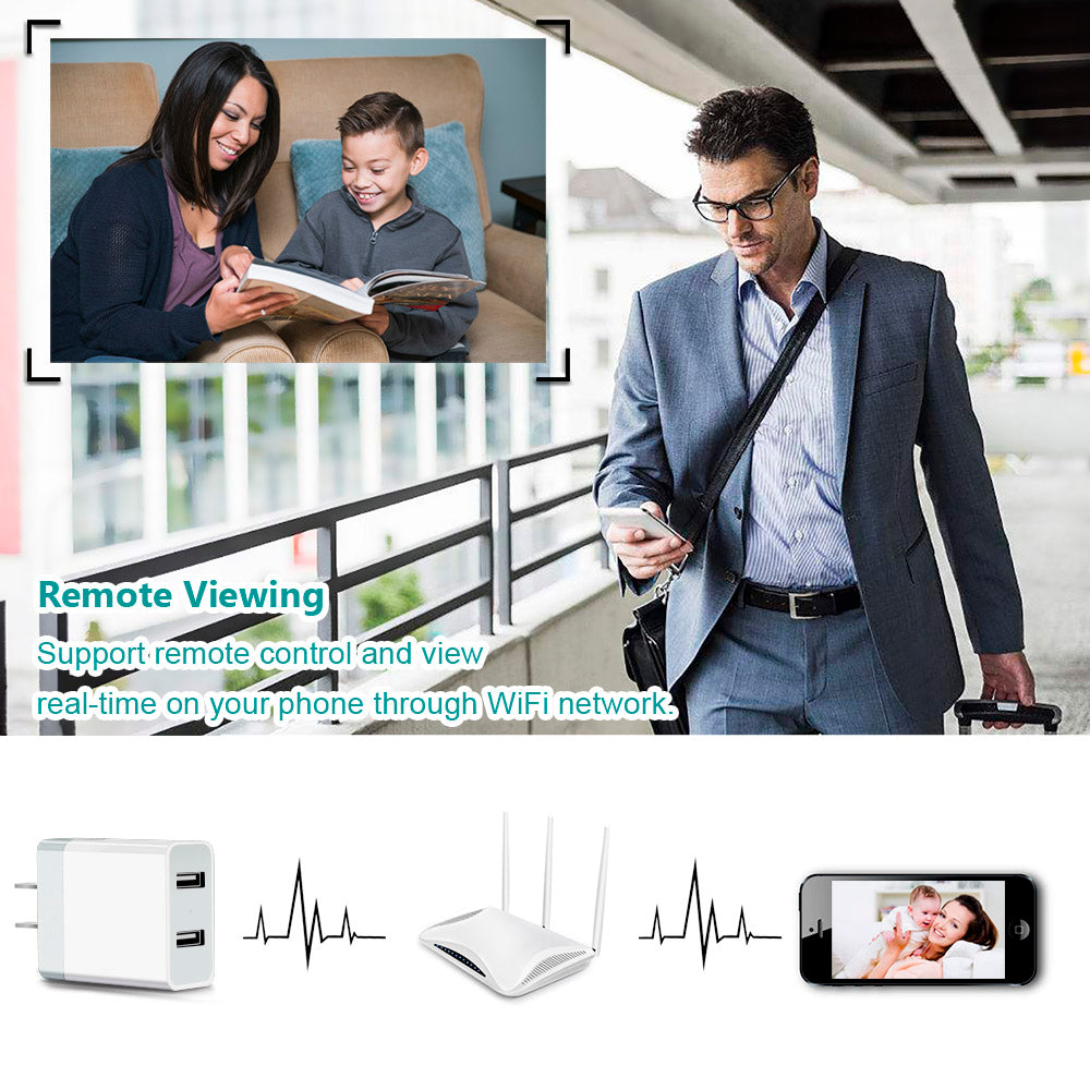 CAMDUCK Hidden Spy Cam- USB Charger Camera - HD 1080P Mini WiFi Security Camera - Small Micro Wireless Nanny Cam for Home Indoor Security