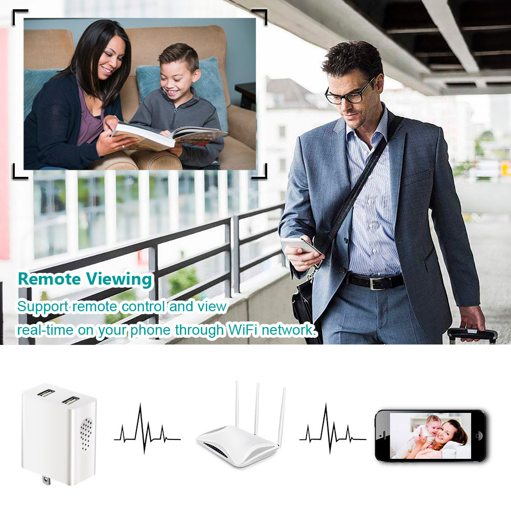 CAMDUCK-S 1080p Home Security Camera with USB Desk Charger