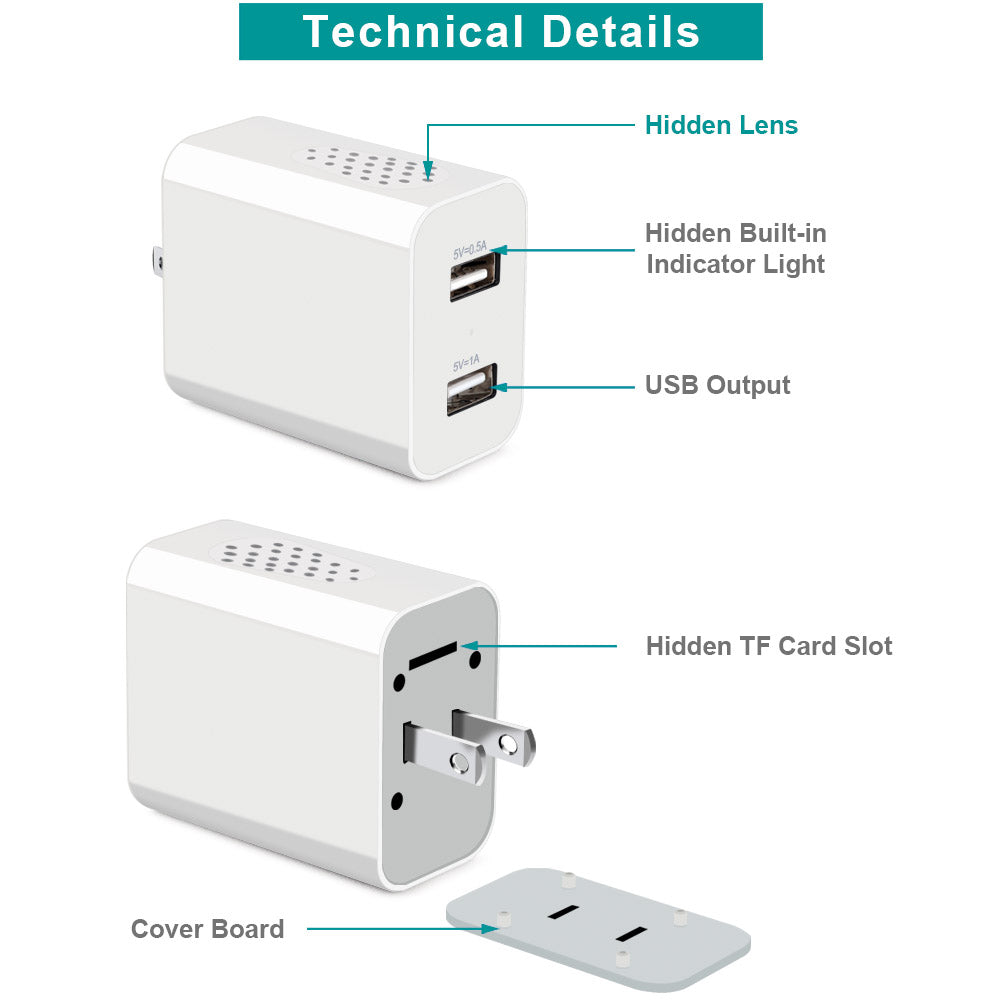 CAMDUCK-S 1080p Home Security Camera with USB Desk Charger
